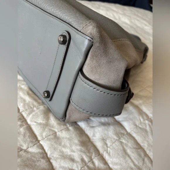 Coach Gray leather and Suede large handbag - Picture 13 of 16